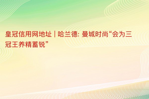 皇冠信用网地址 | 哈兰德: 曼城时尚“会为三冠王养精蓄锐”