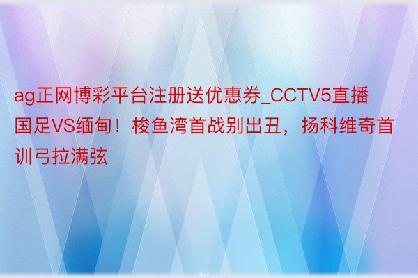 ag正网博彩平台注册送优惠券_CCTV5直播国足VS缅甸！梭鱼湾首战别出丑，扬科维奇首训弓拉满弦